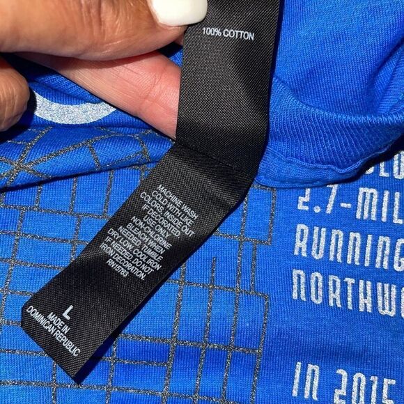 Hanes Chicago The 606 High Visibility T-Shirt Blue Size Large New - Picture 7 of 8